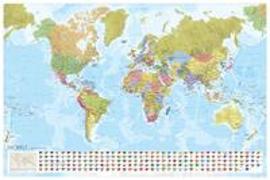 MARCO POLO Weltkarte - Staaten der Erde mit Flaggen 1:35 Mio., plano in Hülse. 1:35'000'000